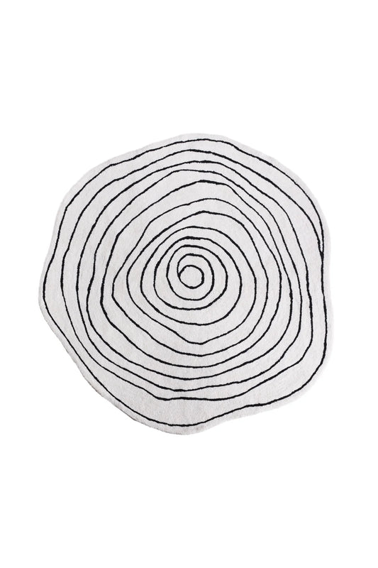 Handmade round wool area rug