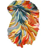 Handmade Irregular Shape Wool Area Rug – Unique Contemporary Botanical Design | Avyay Rugs