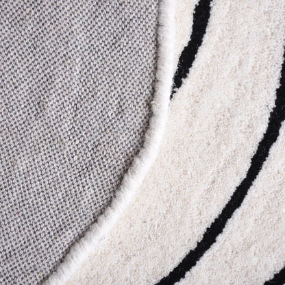 Handmade round wool area rug