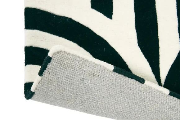 HandTuffted Black & White Spiral Geometric Area Rug – Hand Tufted 100% Wool Modern Designer Carpet for Living Room, Bedroom, Dining Room & Home Decor