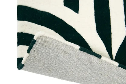 HandTuffted Black & White Spiral Geometric Area Rug – Hand Tufted 100% Wool Modern Designer Carpet for Living Room, Bedroom, Dining Room & Home Decor