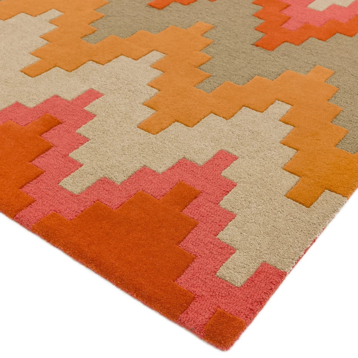 Hand Tufted Wool Area Rug – Modern Geometric Abstract Design