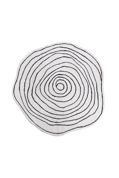 Handmade round wool area rug