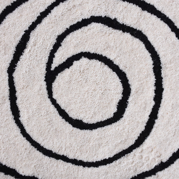 Handmade round wool area rug